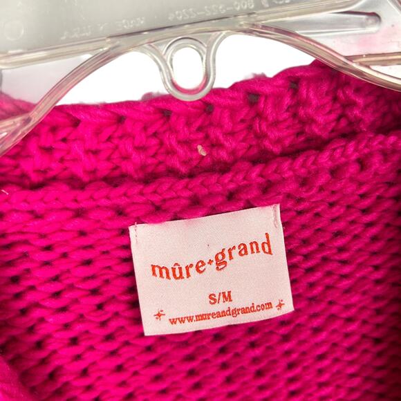 Free People Mure Grand Pink Yin Yang Embroidered Long Sleeve Open Front Cardigan - Picture 6 of 7